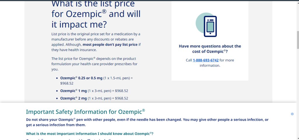 Ozempic Weight Loss - Price Tags